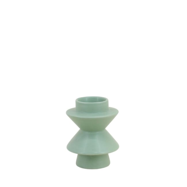 Bougeoir moderne en dolomite 13,8x10,8cm Couleur vert <span itemprop=