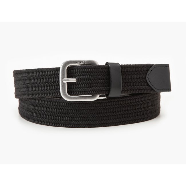 Geflochtener Gürtel Woven, elastisch schwarz <span itemprop=