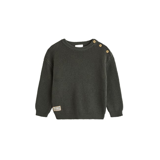 Pull enfant en tricot Ubatuba vert <span itemprop=
