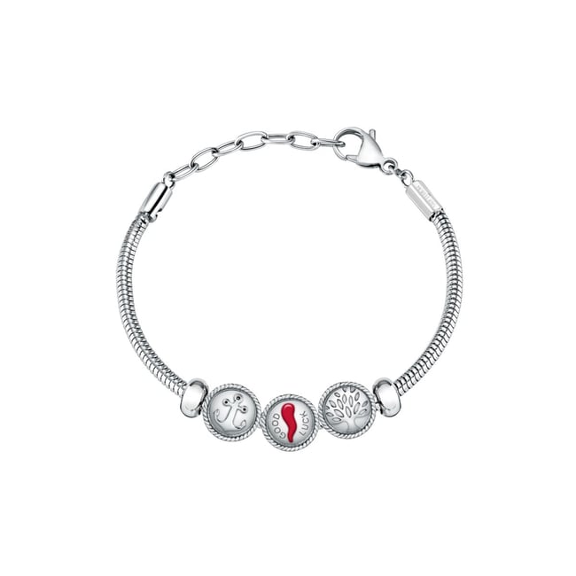 Bracelet en acier DROPS argent <span itemprop=