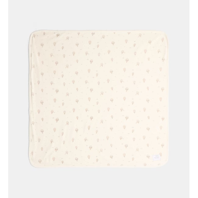 Couverture polaire tablanky fantaisie écru <span itemprop=
