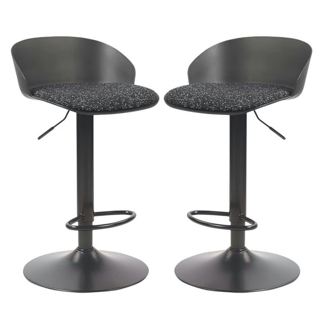 Tabouret de bar réglable, métal et tissu (lot de 2) LEEDS - PIER IMPORT