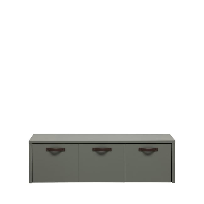 Banc de rangement en bois- STAGE Couleur vert kaki <span itemprop=