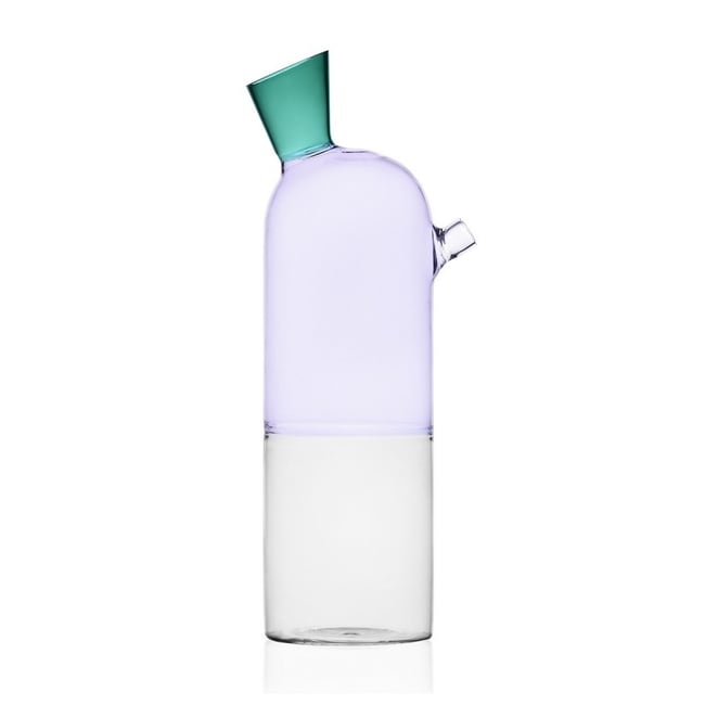 Carafe design verre soufflé  Milano Travasi  lila Couleur multicolore <span itemprop=