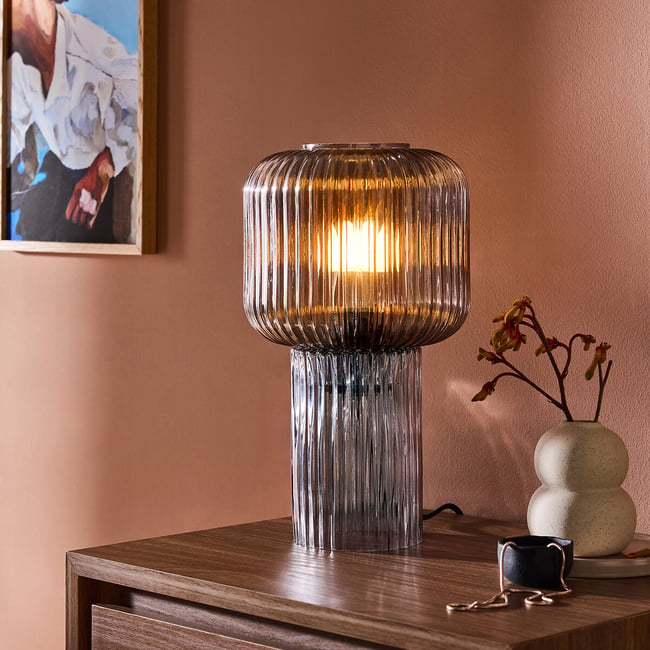MADE.COM Briz Ribbed Glass Table Lamp - MADE