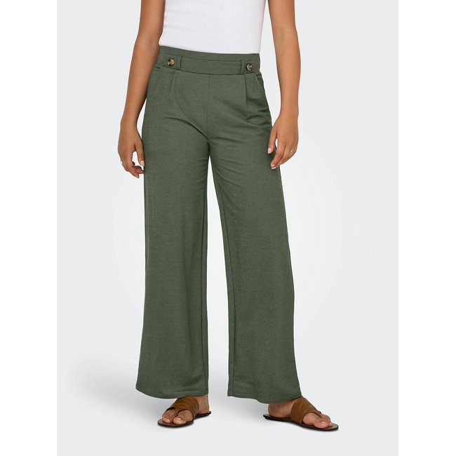 Pantalon large, taille haute gris <span itemprop=