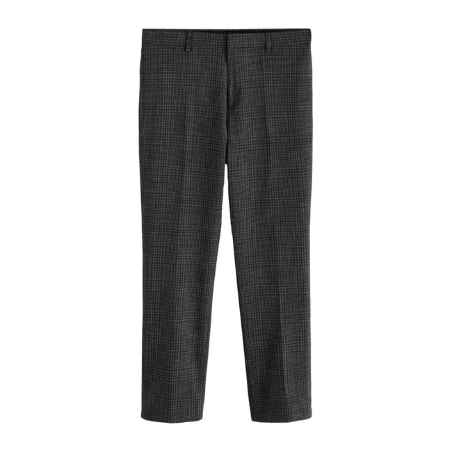 Pantalon de costume slim bouclé à carreaux gris anthracite <span itemprop=
