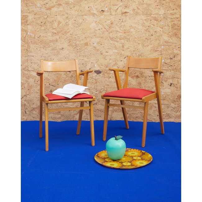 Paire de chaise scandinaves Alma N°1612 - Bon état Couleur bois clair <span itemprop=