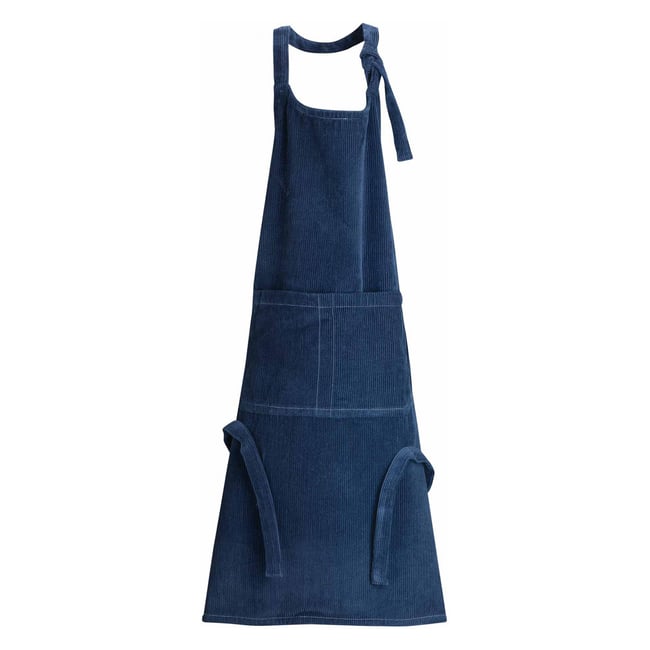 Tablier de cuisine velours Orion marine <span itemprop=