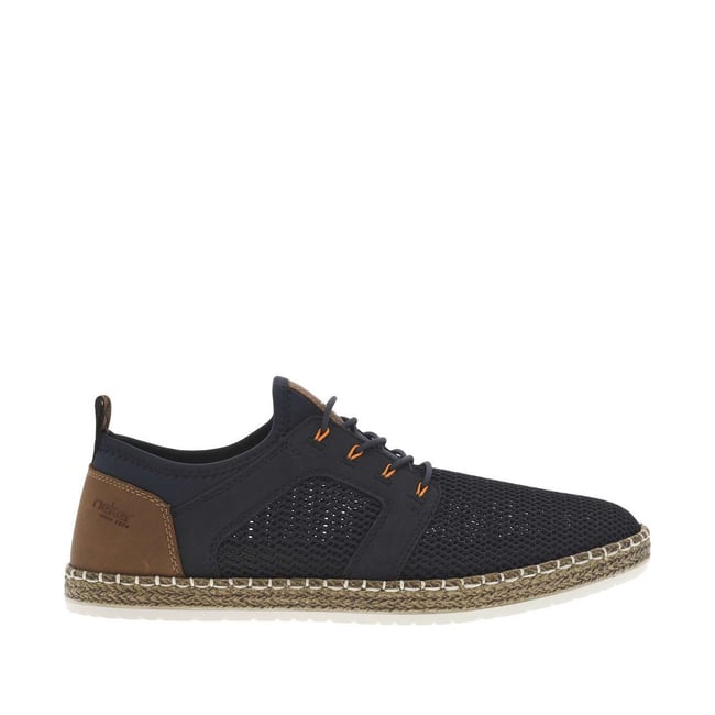 Sneakers bleues marine et marrons en filet ajourées à fermeture slip-on marine <span itemprop=