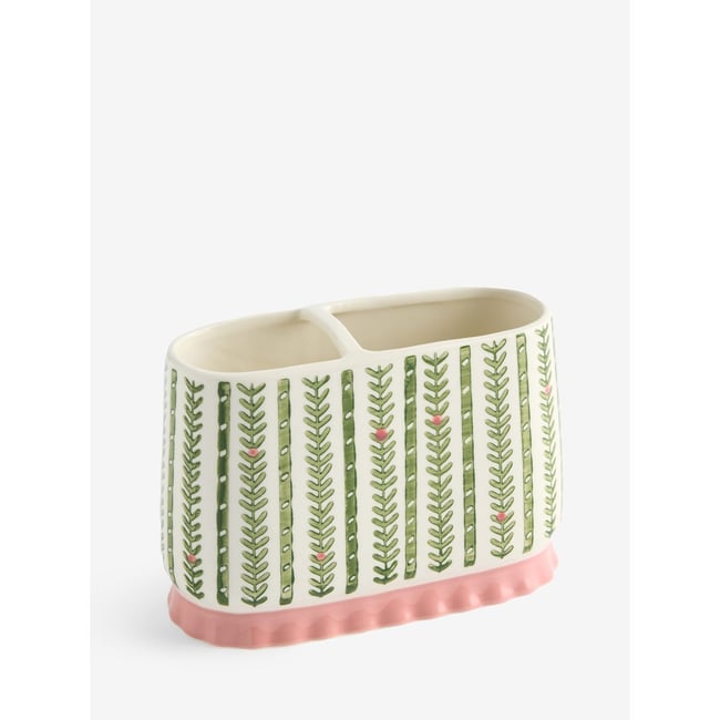 Porte-brosse à dents motif et volant Couleur vert <span itemprop=