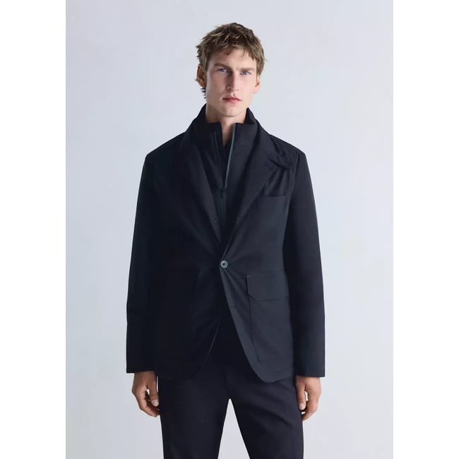 Veste format compact matelassée waterproof Thermolite® bleu nuit <span itemprop=