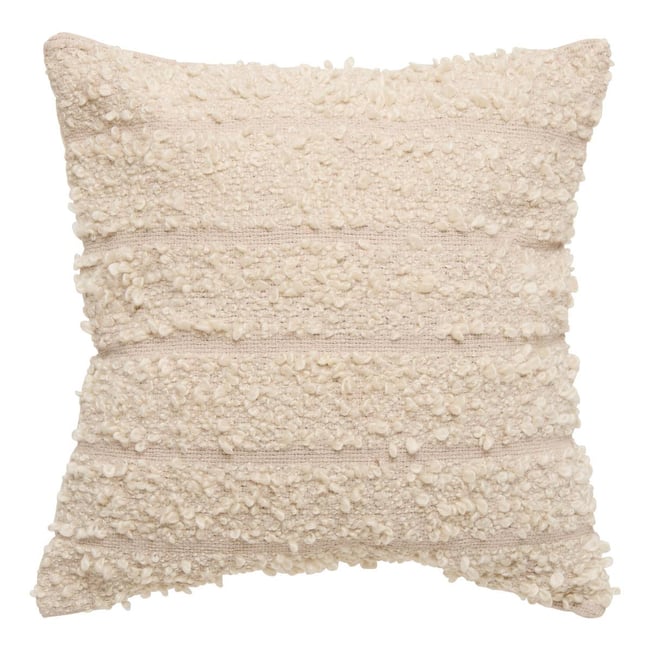 Coussin carré BERYL beige lin <span itemprop=