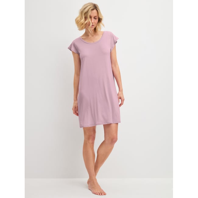 Chemise de nuit à manches courtes, longueur 90 cm manches courtes Modal DEEPSLEEPWEAR BALANCING dawn pink <span itemprop=