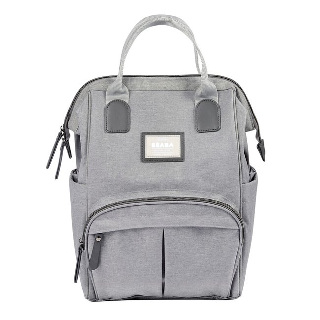 Sac à dos à langer Wellington  gris chiné <span itemprop=