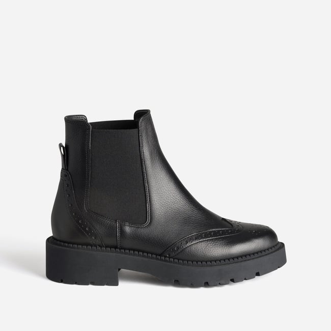Boots en cuir LOANE noir <span itemprop=