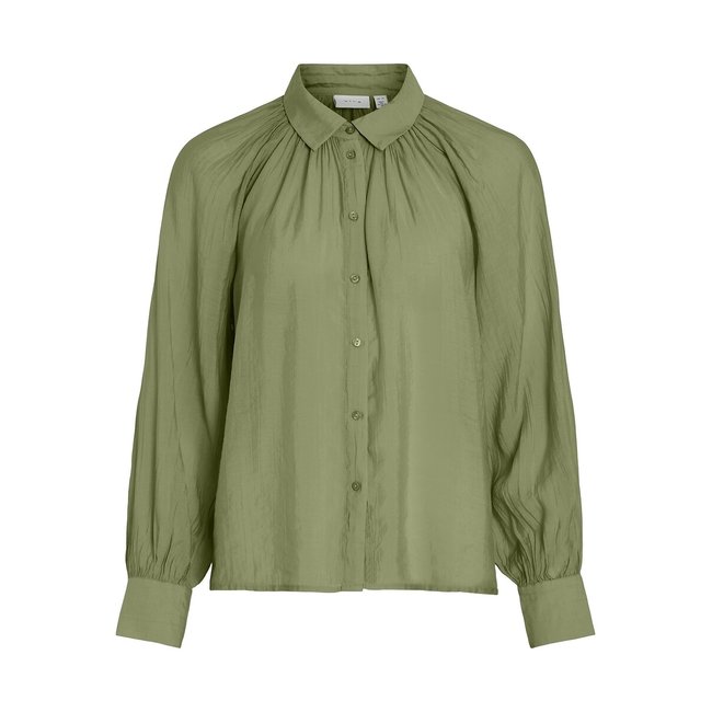 Loose Fit Button-Down Blouse, sage, VILA