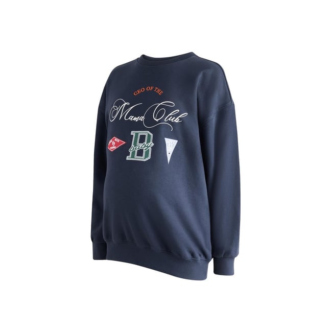 Sweat mama club maternité bleu marine <span itemprop=