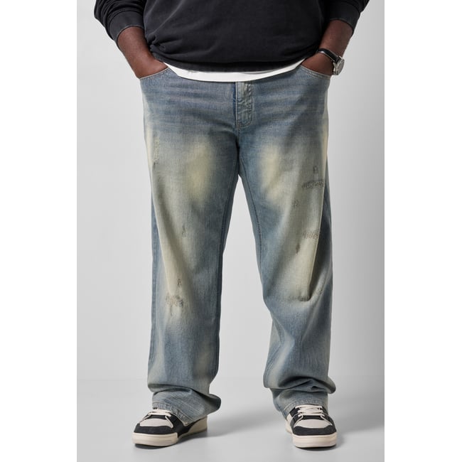 Jean en denim délavé jean blanchi <span itemprop=
