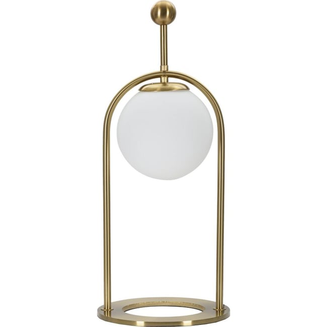 Lampe à poser en fer globe en verre GLAM Couleur doré et blanc <span itemprop=