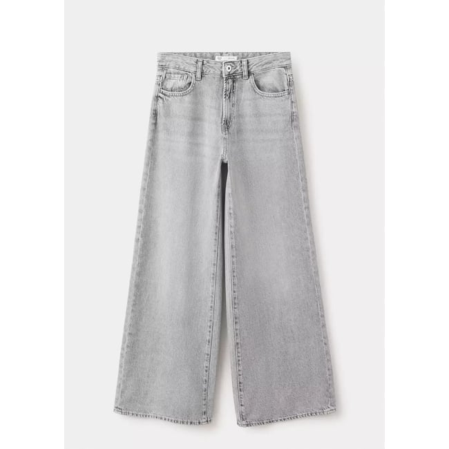 Jean taille haute et taille haute gris denim <span itemprop=