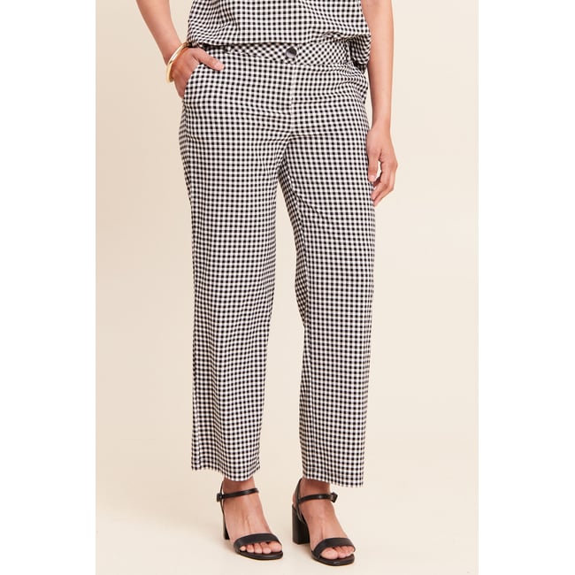 Pantalon large 7/8ème taille standard noir <span itemprop=