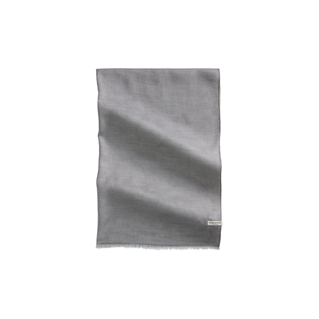 Écharpe double couche en modal et coton mélangés gris <span itemprop=
