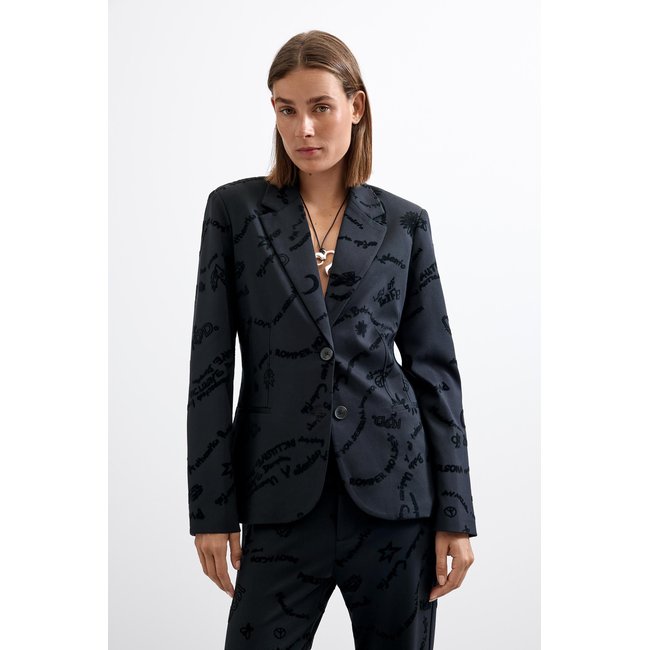 Veste imprimée noir <span itemprop=