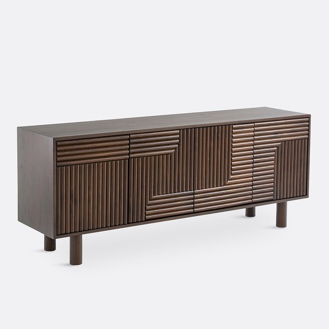 Sevan Solid Pine 4-Door Sideboard, dark wood, LA REDOUTE INTERIEURS