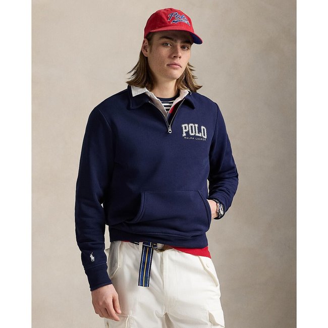 Half Zipped Fleece Sweatshirt, navy blue, POLO RALPH LAUREN