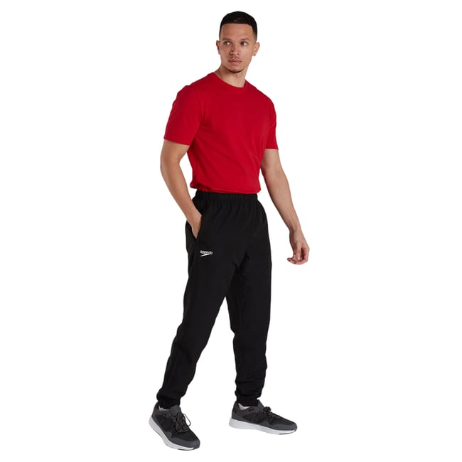 Pantalon de survêtement à taille élastiquée motif/style logo noir <span itemprop=