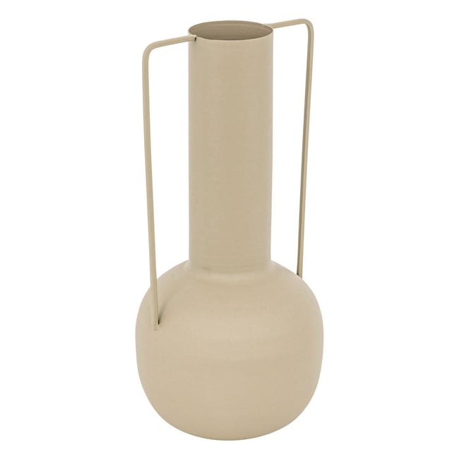 Vase cruche en métal SYLVAIN Couleur beige lin <span itemprop=
