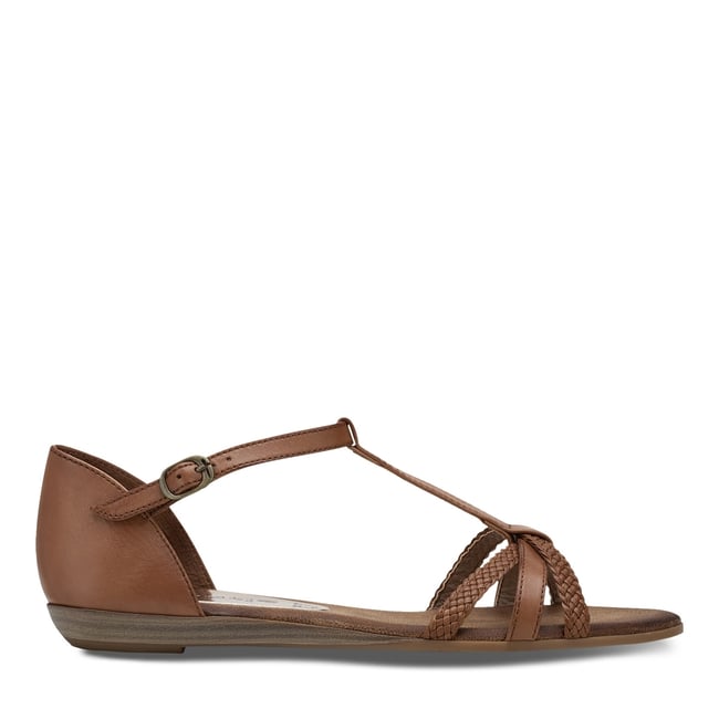 Sandale talon bloc marron <span itemprop=