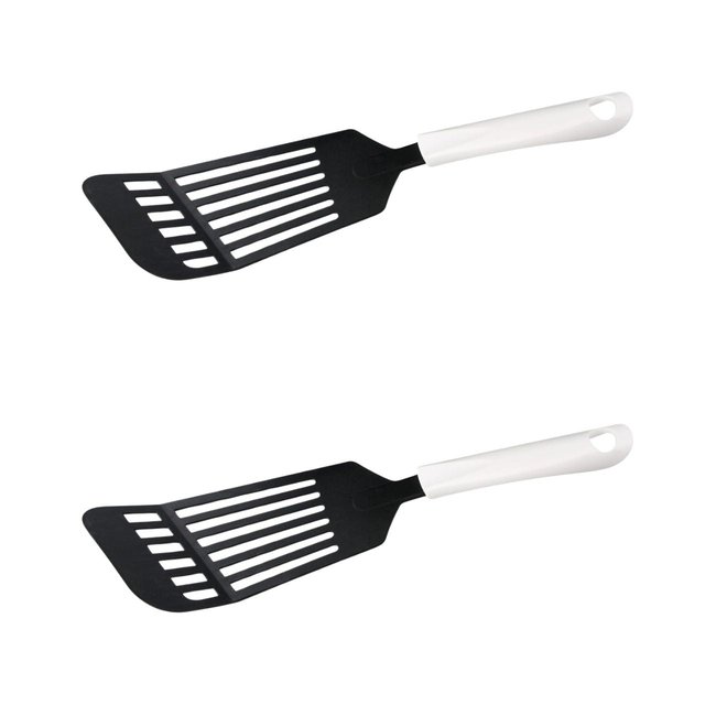 Ensemble de 2 Spatules de cuisine ajourée ARCADALINA blanc|noir <span itemprop=