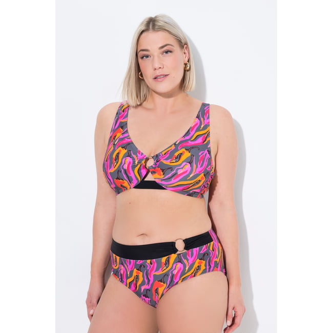 Bikini imprimé piments. Bonnets souples. gris foncé <span itemprop=