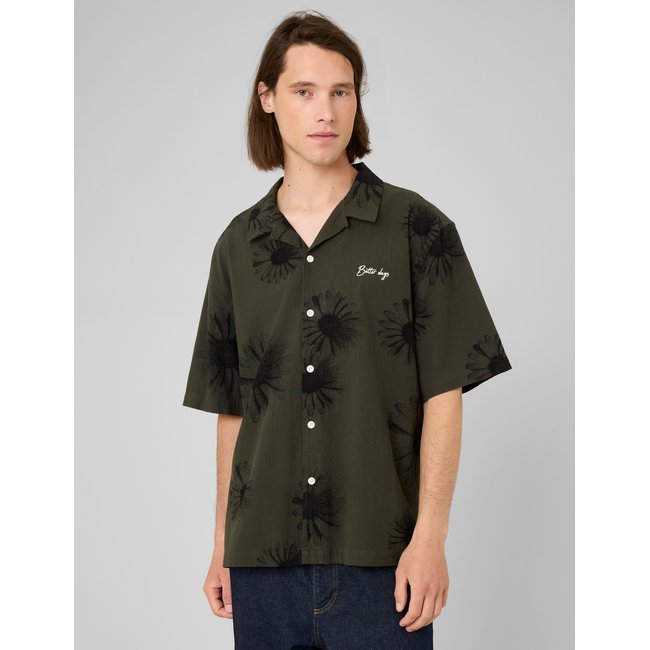 Chemise manches courtes blanc/ ecru <span itemprop=