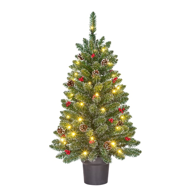 Sapin de Noël artificiel avec LED CRESTON Couleur vert <span itemprop=