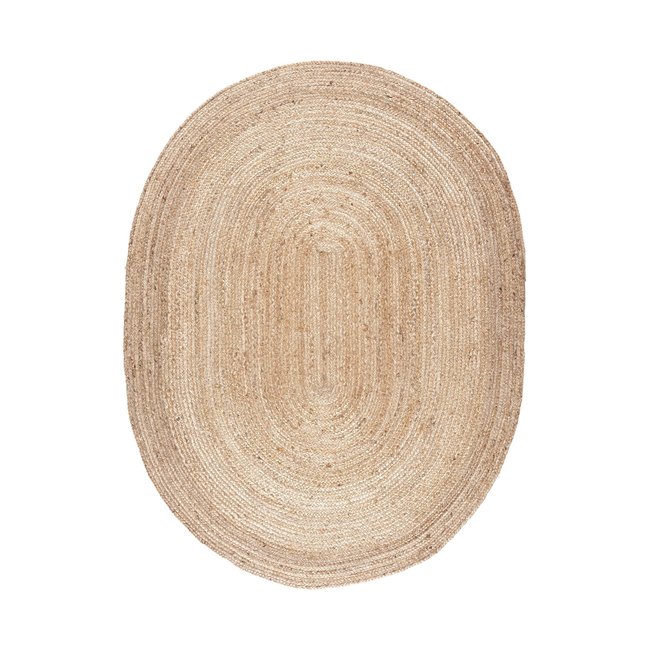 Tapis ovale en jute NATURA Couleur beige clair <span itemprop=