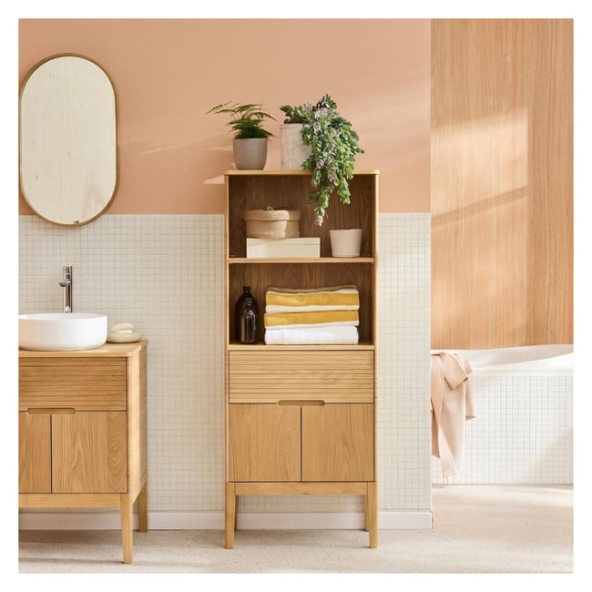 Colonne salle de bain chêne ALASKA Couleur chêne <span itemprop=