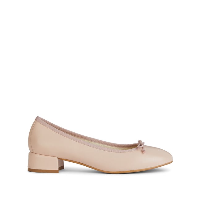 Chaussures Geox Fille Floretia A - Ballerines En Cuir, Talon Bloc, Semelle En Caoutchouc, Intérieur Synthétique
