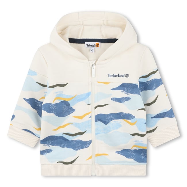 Cardigan à capuche ivoire <span itemprop=