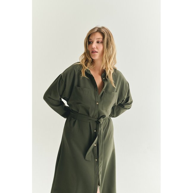 Ludivine Midi Dress, khaki, ALMÉ
