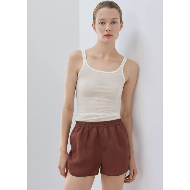 Top lyocell laine sans couture ivoire <span itemprop=