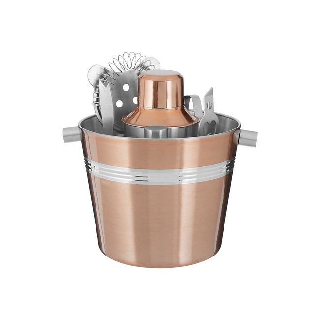 7-Piece Bar Set in Rose Gold Finish, rose gold, SO'HOME
