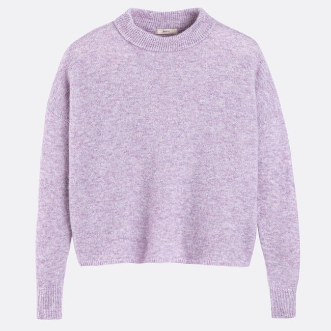 Camisola de mangas compridas com gola subida, KUNLUN lilás <span itemprop=