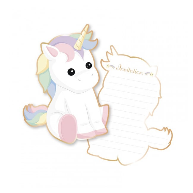 set de 8 invitation babylicorne - PARTY PRO