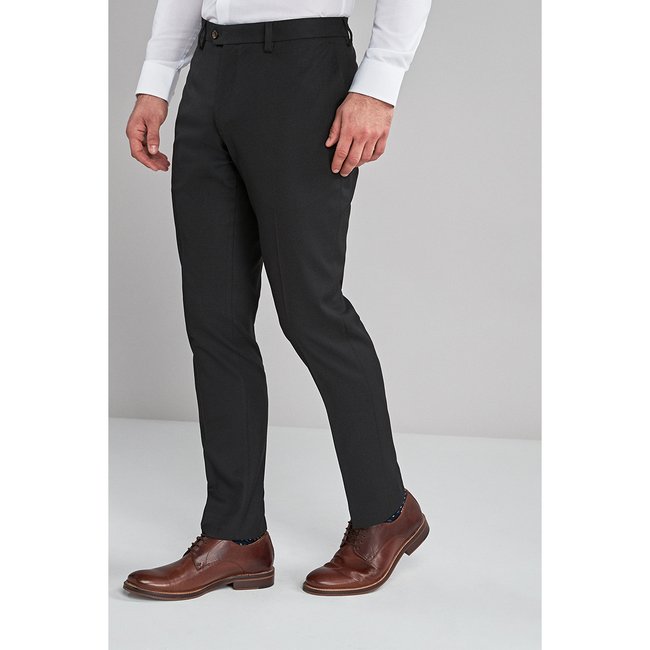 Pantalon Texturé Coupe Slim noir <span itemprop=