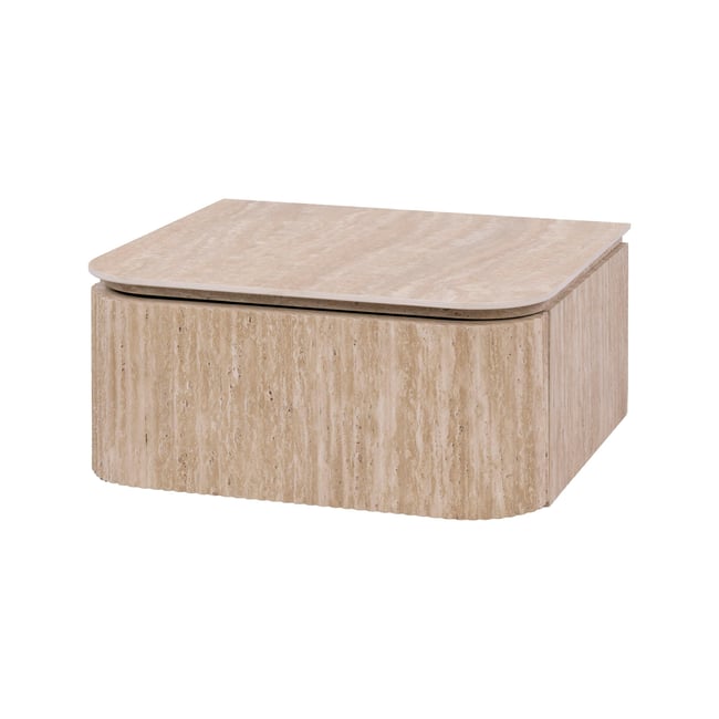 Table de chevet suspendue 1 tiroir bois et céramique ASCOLI Couleur décor travertin <span itemprop=
