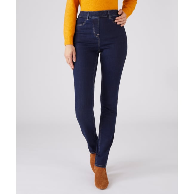 Jean enfilable Perfect Fit bleu denim foncé <span itemprop=