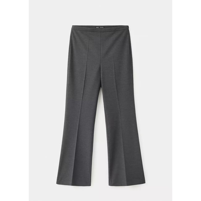 Pantalon flare à rayures avec pli marqué - MANGO